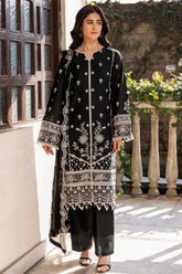 BAHAAR Embroidered Lawn '25 | Midnight Glow | 3PC Luxury Lawn Suit